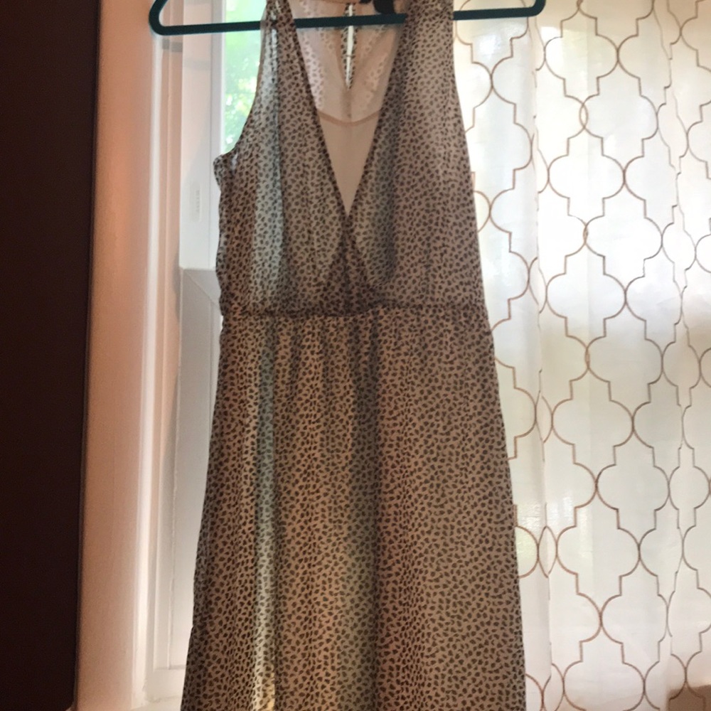 White dress with black designs